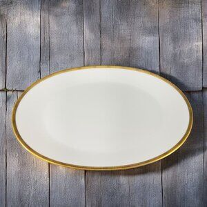 Rosenthal Germany 3680 White Gold BandBlack Lines Oval Serving Tray Platter 13in